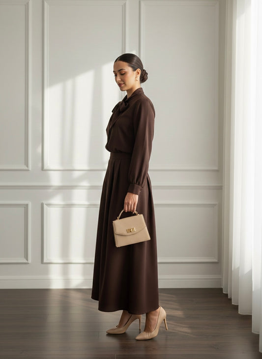 TWINSET BOW BROWN