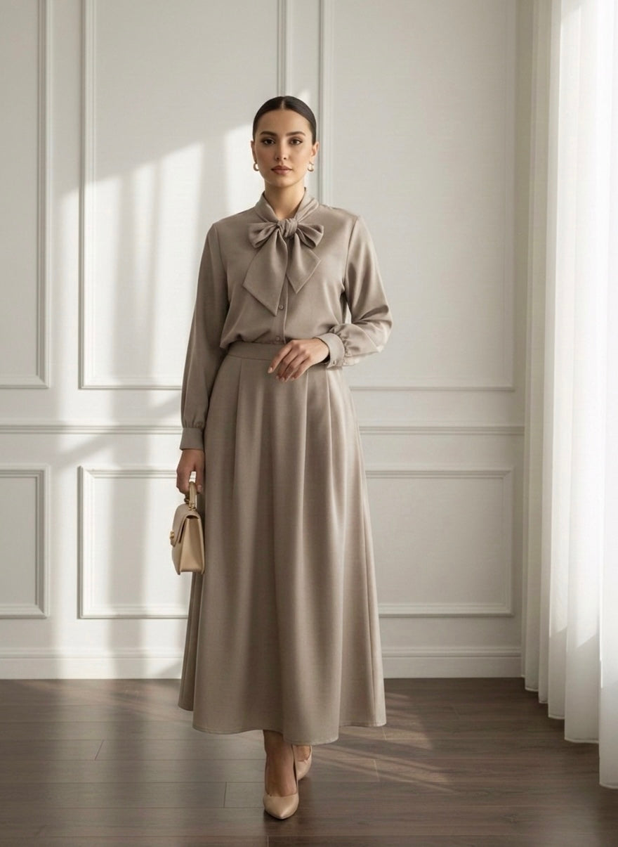 TWINSET BOW TAUPE