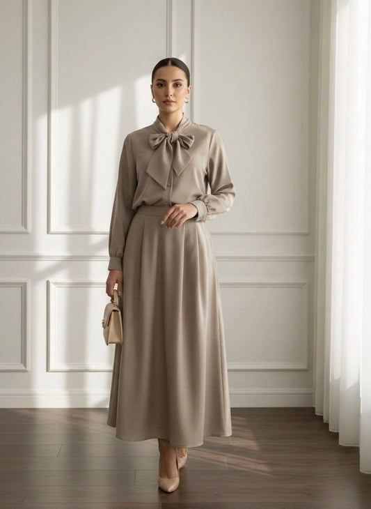 TWINSET BOW TAUPE
