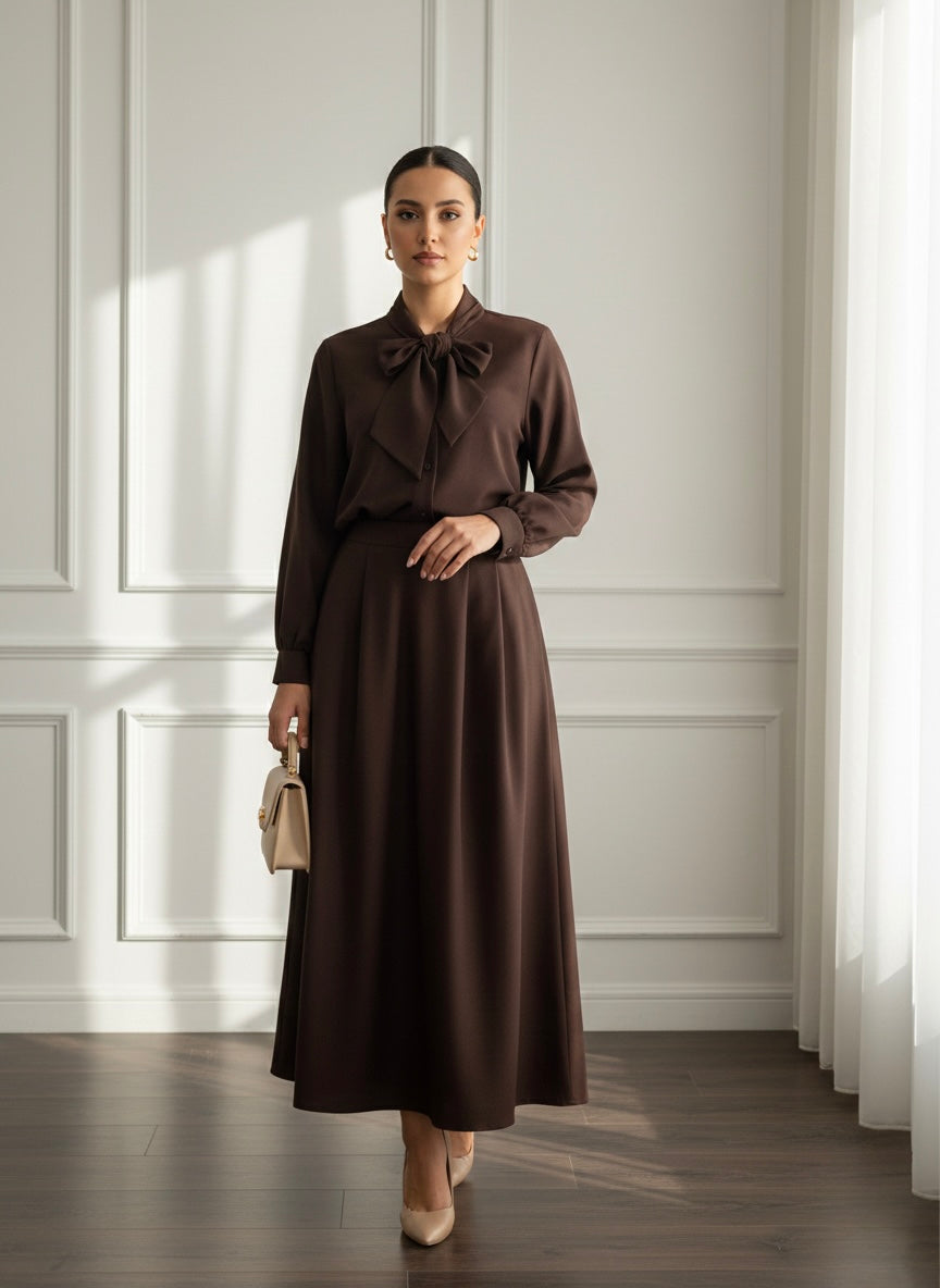 TWINSET BOW BROWN