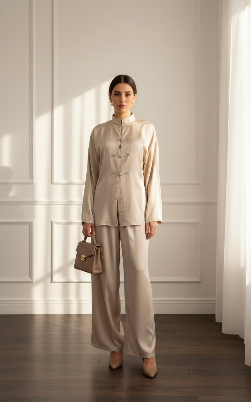 TWINSET SATIN BEIGE